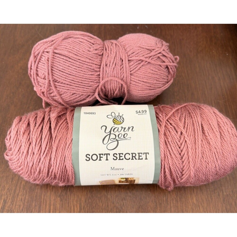 Yarn Bee Soft Secret Mauve Yarn  Acrylic 1 skein + extra
